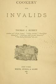 Cover of: Cookery for invalids