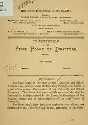 Cover of: Constitution of the State board of directors | University and school extension