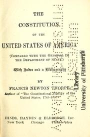 Cover of: The Constitution of the United States of America (compared with the original in the Dept. of State) by United States