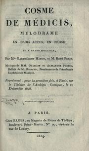 Cover of: Cosme de Médicis: méodrame en trois actes, en prose et à grand spectacle