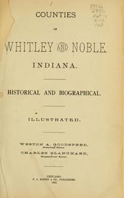 Cover of: Counties of Whitley and Noble, Indiana.