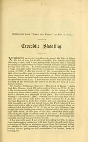 Cover of: Crocodile shooting. by Ducie, Henry John Moreton Earl of.