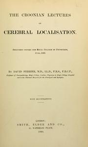 Cover of: The Croonian lectures on cerebral localisation.