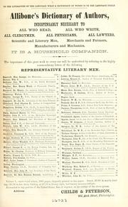 Cover of: critical dictionary of English literature and British and American authors, living and deceased: from the earliest accounts to the middle of the nineteenth century