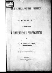 The Anti-Japanese petition by K. T. Takahashi