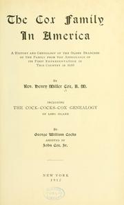Cover of: The Cox family in America.