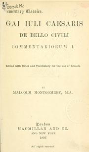 Cover of: De bello civili commentariorum I by Gaius Julius Caesar