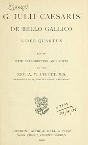 Cover of: De bello Gallico, liber quartus by Gaius Julius Caesar