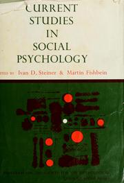 Cover of: Current studies in social psychology by Ivan Dale Steiner