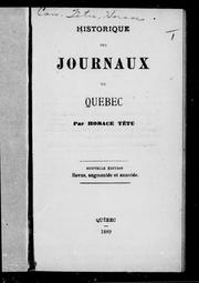 Cover of: Historique des journaux de Québec