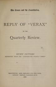 Cover of: The Crown and the Constitution by Verax