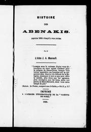 Cover of: Histoire des Abenakis, depuis 1605 jusqu'à nos jours by J. A. Maurault
