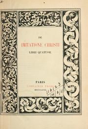 Cover of: De imitatione Christi by Thomas à Kempis