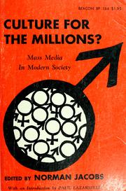 Cover of: Culture for the millions? by Tamiment Institute.