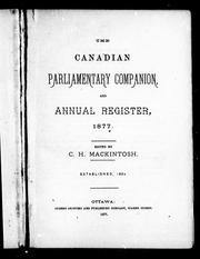 Cover of: The Canadian parliamentary companion and annual register, 1877
