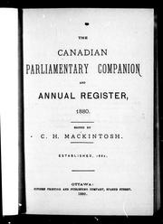 Cover of: The Canadian parliamentary companion and annual register, 1880