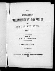 Cover of: The Canadian parliamentary companion and annual register, 1881