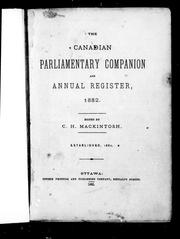 Cover of: The Canadian parliamentary companion and annual register, 1882