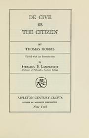 Cover of: De cive: or, The citizen.