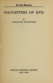 Cover of: Daughters of Eve by Bradford, Gamaliel