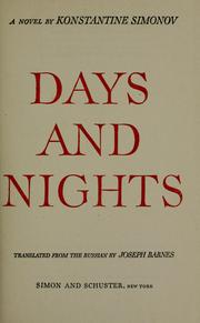 Cover of: Days and nights by Константин Михайлович Симонов