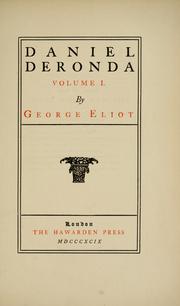 Cover of: Daniel Deronda.