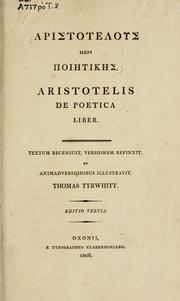Cover of: De poetica liber by Aristotle