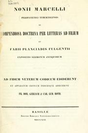Cover of: De compendiosa doctrina per litteras ad filium by Nonius Marcellus