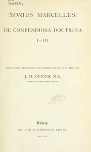 Cover of: De conpendiosa doctrina I-III by Nonius Marcellus