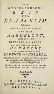 Cover of: De onderaardsche reis van Klaas Klim by Ludvig Holberg