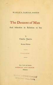 Cover of: The descent of man by Charles Darwin