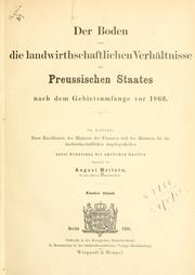 Cover of: Boden und die landwirthschaftlichen Verhältnisse des Preussischen Staates.