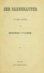 Cover of: Bärenhäuter: in drei Akten
