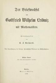 Cover of: Der Briefwechsel von Gottfried Wilhelm Leibniz mit Mathematikern. by Gottfried Wilhelm Leibniz