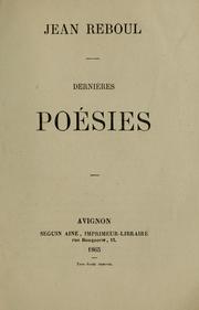 Cover of: Dernières poésies