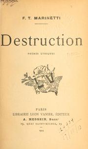 Cover of: Destruction: poèmes lyriques.