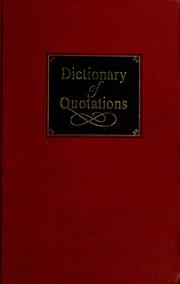 Cover of: Dictionary of quotations by Evans, Bergen