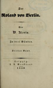 Cover of: Der Roland von Berlin. by Willibald Alexis