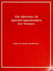 Cover of: The directory of special opportunities for women by Martha Merrill Doss