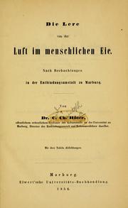 Cover of: Die Lere von der Luft im menschlichen Eie by Carl Huter
