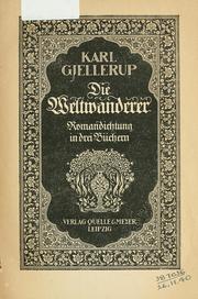 Cover of: Die Weltwanderer: Romandichtung in drei Büchern.