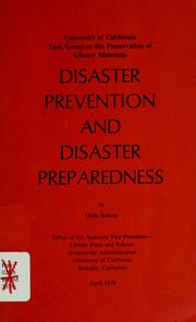 Cover of: Disaster prevention and disaster preparedness
