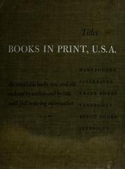 Cover of: Books in print,U.S.A by edited by Sarah L. Prakken.