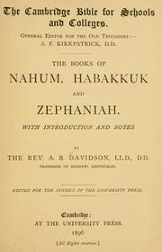 Cover of: books of Nahum, Habakkuk and Zephaniah
