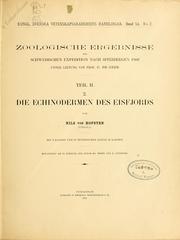 Cover of: Die Echinodermen des Eisfjords by Nils von Hofsten