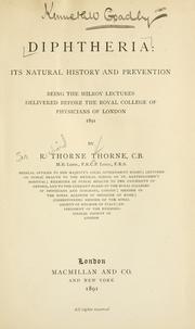 Cover of: Diphtheria: its natural history and prevention.