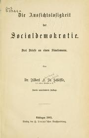 Cover of: Aussichtslosigkeit der Socialdemokratie.