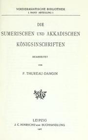 Cover of: sumerischen und akkadischen Königsinschriften.