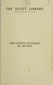 Cover of: Discourse on method, and Metaphysical meditations: [Translated by G.B. Rawlings]