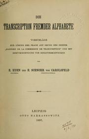 Cover of: Die Transcription fremder Alphabete